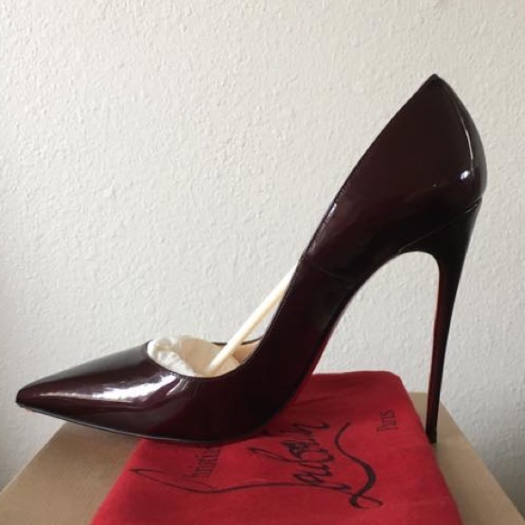 *OG pair* Christian Louboutin So Kate 120 Metal Patent Rouge Noir - Picture 6 of 10